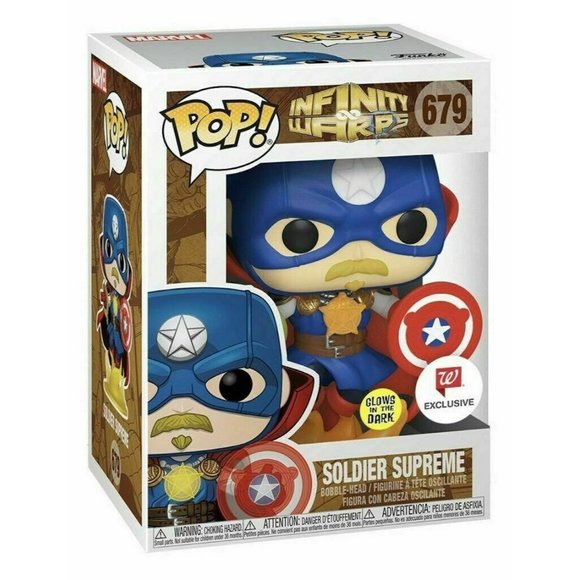 FKO FunkoPop Marvel Soldier Supreme #679 - Walgreens Exclusive! Glows in dark - Picture 2 of 2
